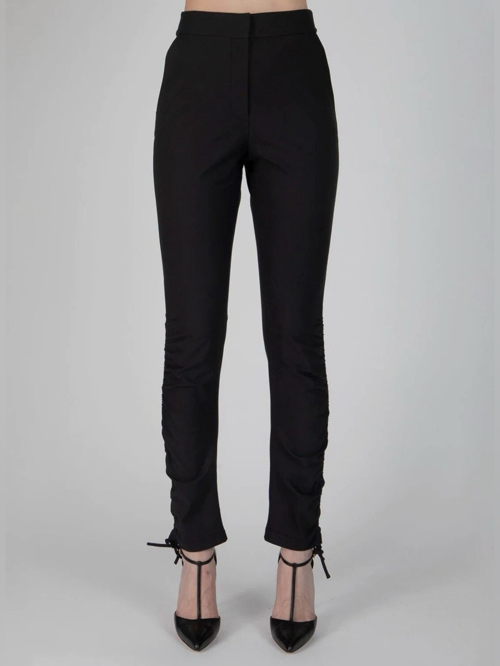 10 Crosby Derek Lam Black Cinched Ankle Slim Trousers